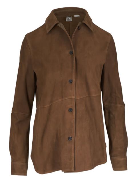 TOTEME button-fastening leather shirt