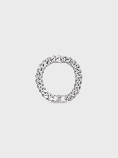 CELINE Triomphe Gourmette Bracelet in Brass with Rhodium Finish