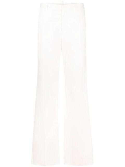 straight-leg mid-rise trousers