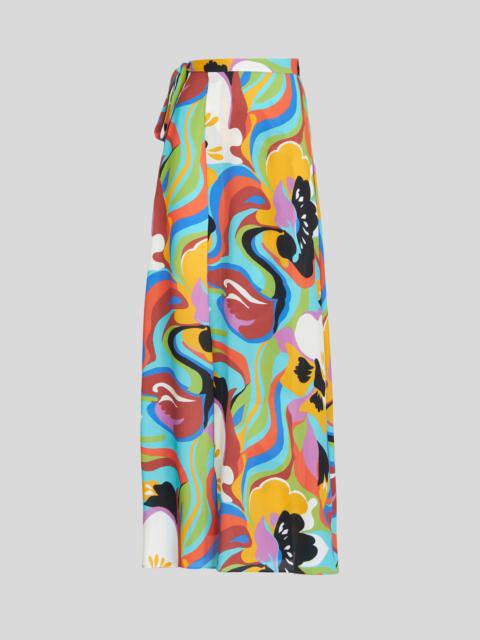 Etro LONG WRAP SKIRT WITH FLORAL WAVES
