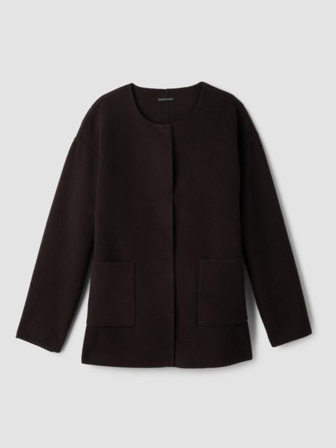 EILEEN FISHER Doubleface Wool Cloud Round Neck Coat