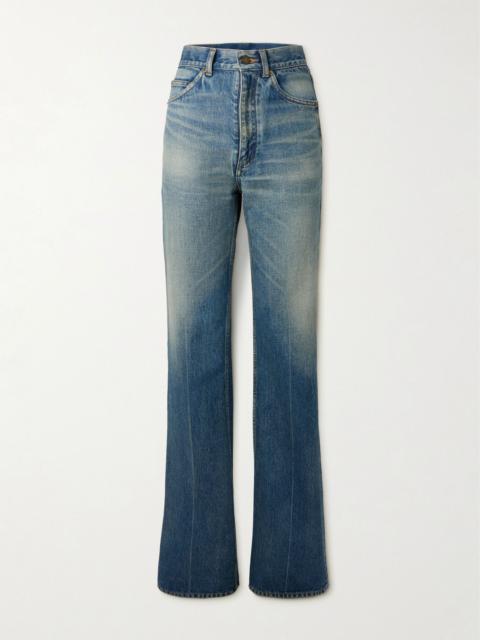 SAINT LAURENT High-rise bootcut jeans Mid denim