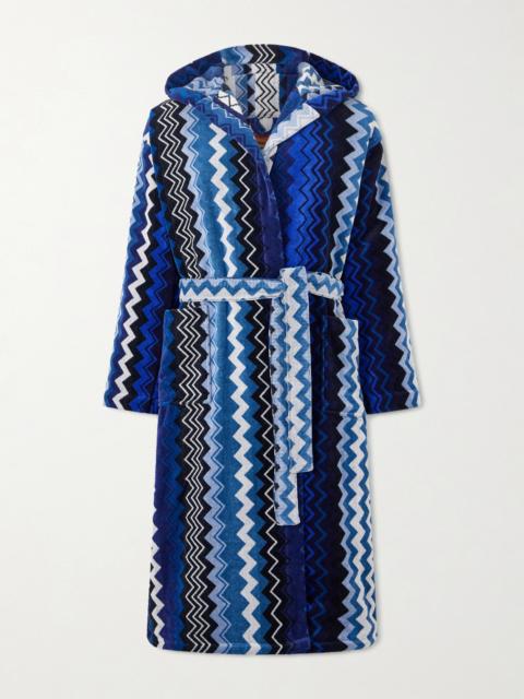 Missoni Giacomo Striped Cotton-Terry Hooded Robe