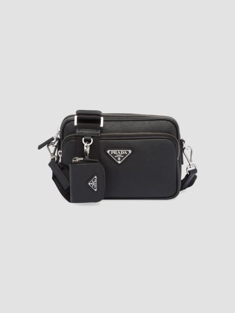 Prada Men's Saffiano Leather Shoulder Bag - Black