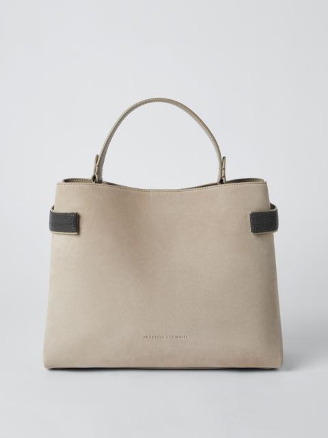 Brunello Cucinelli Suede bag with precious bands