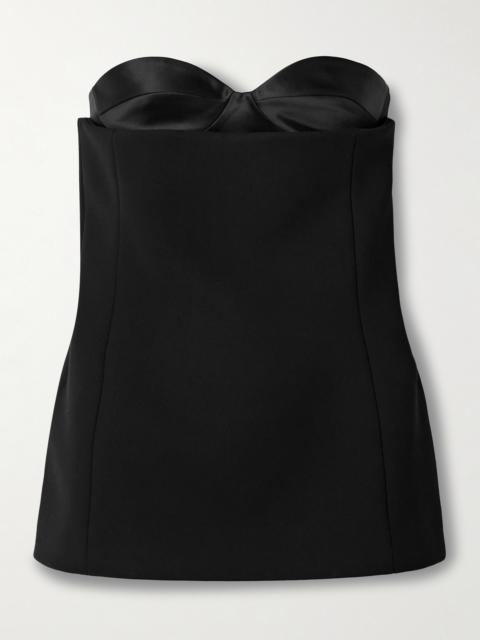 KHAITE Ayla Strapless Crepe And Satin Bustier Top