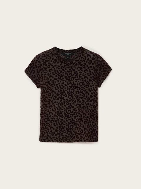 ALLSAINTS ELLIE MESH LEOPARD PRINT T-SHIRT
