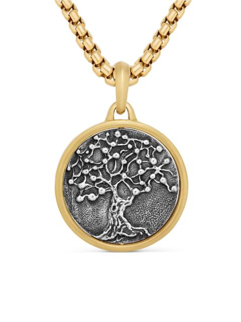 DAVID YURMAN Men's Life and Death Duality Amulet in Sterling Silver with 18K Yellow Gold, 30MM - Silver