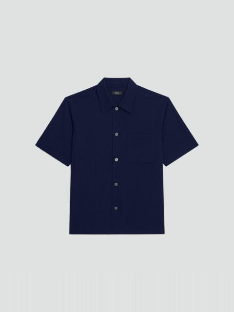 Theory Short-Sleeve Shirt in Textured Stretch Cotton