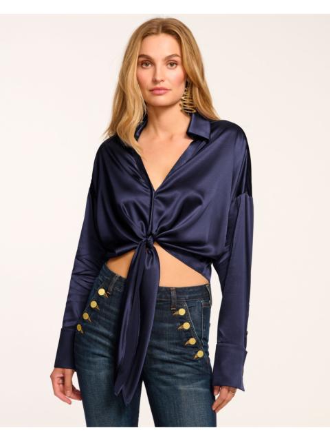 RAMY BROOK Farrah Silk Tie-Front Blouse