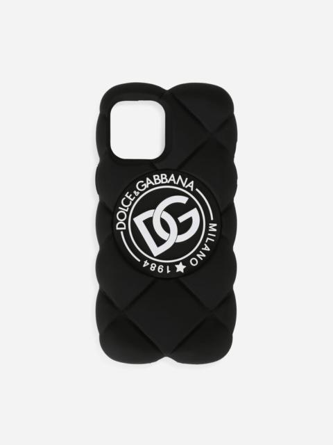 Quilted-effect rubber iPhone 12 Pro Max cover with DG logo
