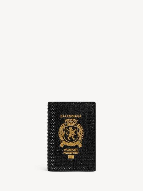 BALENCIAGA Men's Passport Holder With Rhinestones in Black