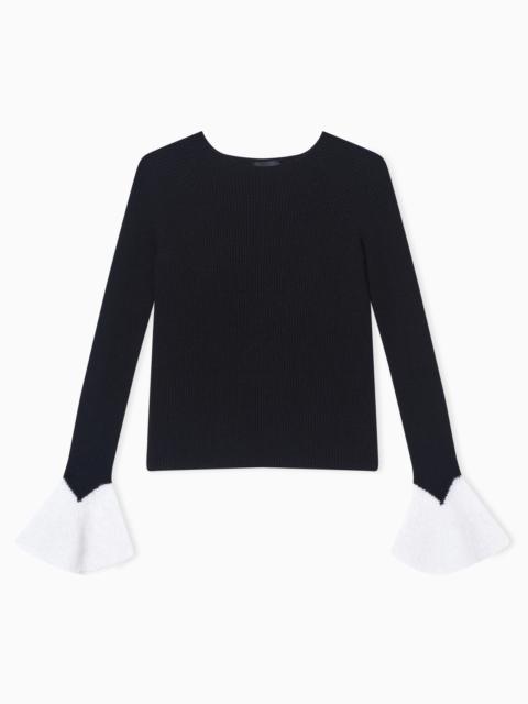 EMPORIO ARMANI HALF–FISHERMAN’S RIB KNIT JUMPER