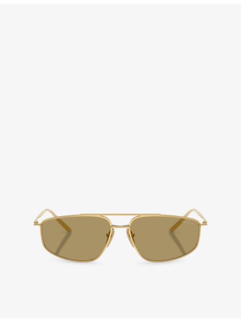 Prada PR C51S Pillow-Frame Metal Sunglasses