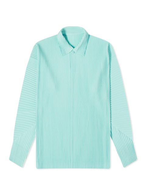 ISSEY MIYAKE Homme Plissé Issey Miyake Pleated Long Sleeve Polo