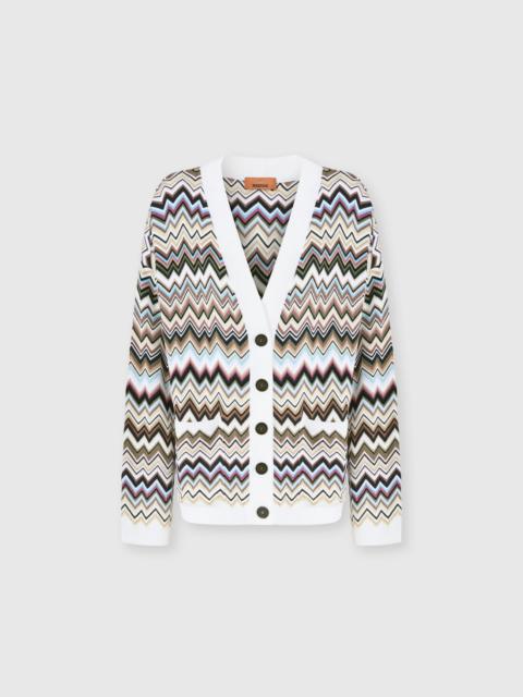 Missoni Oversized wool and viscose zig zag cardigan