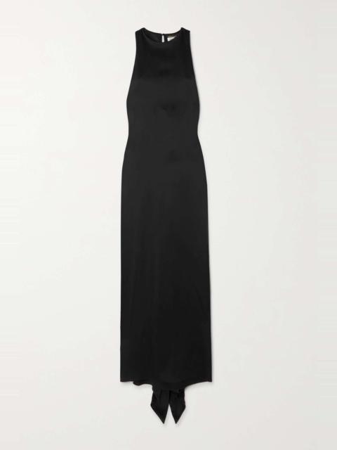【SAINT LAURENT】LONG DRESS IN SHINY JERSEY●723241Y7F981000 SAINT LAURENT Saint Laurent Women Long Dress In Shiny Jersey