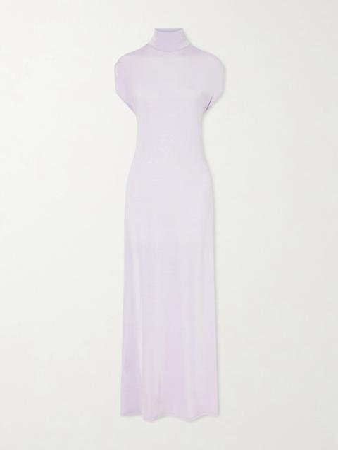 COLLEEN ALLEN Open-back Jersey Turtleneck Gown