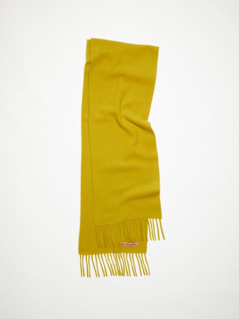 Acne Studios Fringe wool scarf - skinny - Acid yellow