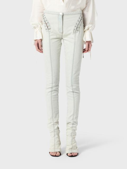 Blumarine SKINNY JEANS WITH EYELETS AND STRAPS