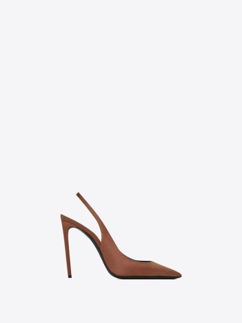 SAINT LAURENT zoe slingback pumps in satin crepe