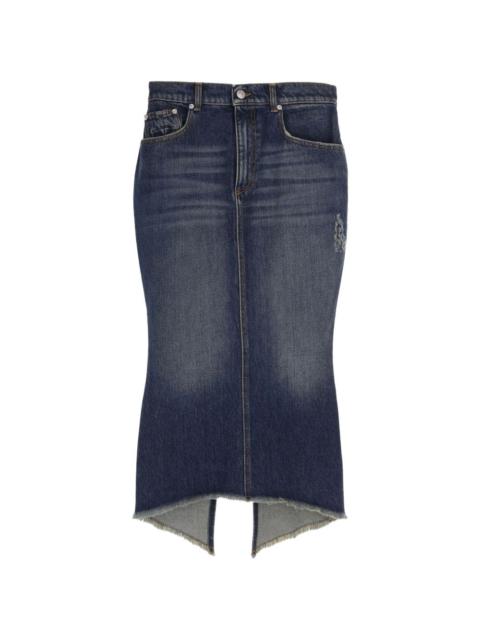 Matières Fécales distressed asymmetric midi skirt