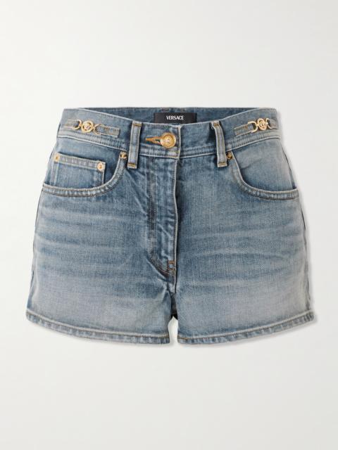 VERSACE Embellished Denim Shorts
