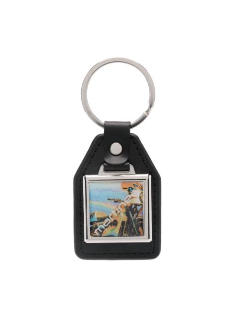 Martine Rose logo-plaque leather keyring