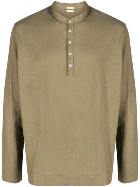massimo alba long-sleeve cotton Henley shirt