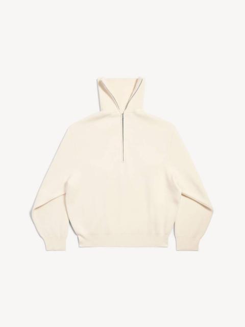 BALENCIAGA Women's Back-to-front High Neck Sweater in Off White