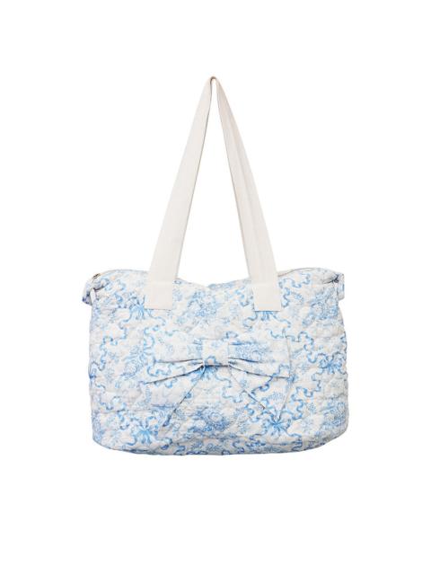 LoveShackFancy Oran Weekender Bow Tote Bag