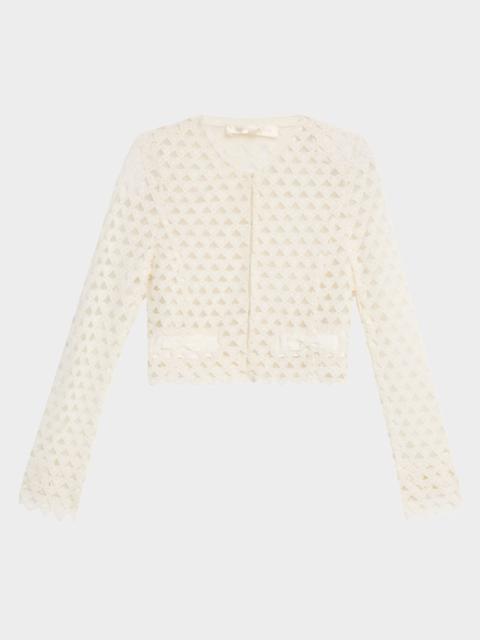 LoveShackFancy Alaya Crochet Heart Jacket