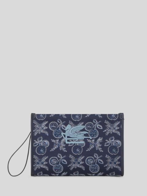Etro LARGE JACQUARD POUCH WITH APPLES