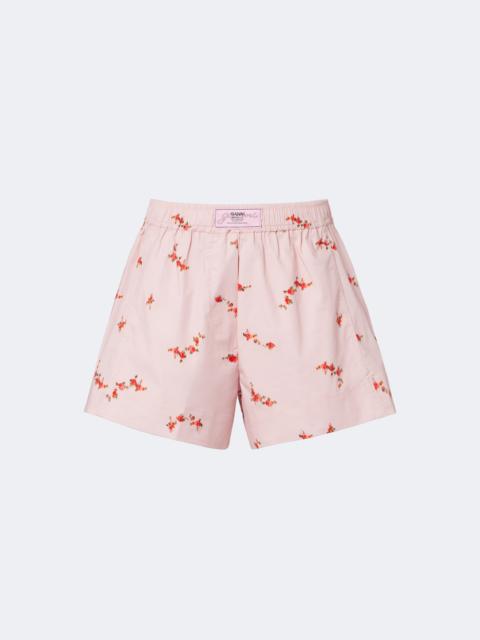 GANNI Floral cotton-blend poplin shorts