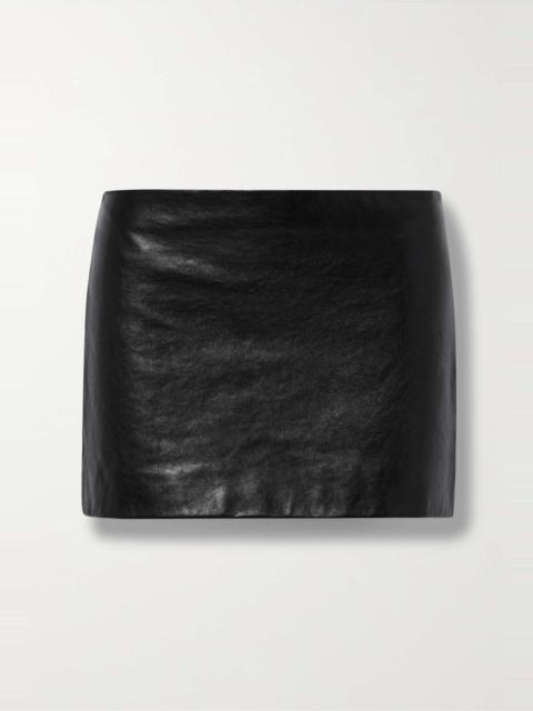 KHAITE Jett leather mini skirt