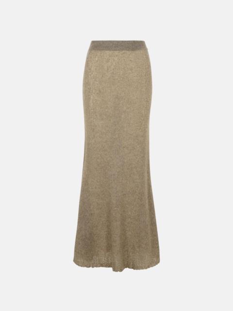 LISA YANG 'KELSY' LONG SKIRT IN BROWN SILK BLEND