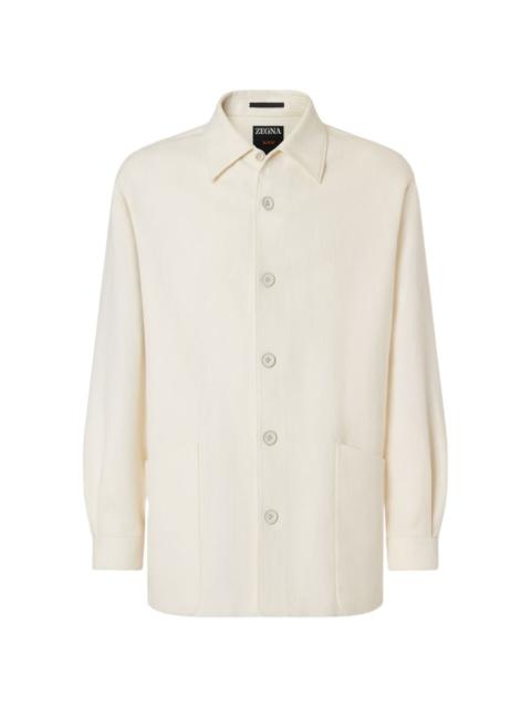 button-up wool overshirt