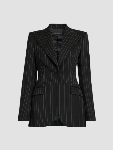 Dolce & Gabbana Women's Pinstriped Stretch Virgin-Wool Single-Breasted Blazer - Rigato