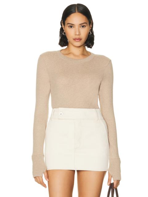 Enza Costa Cashmere Easy Cuffed Crew Neck Top