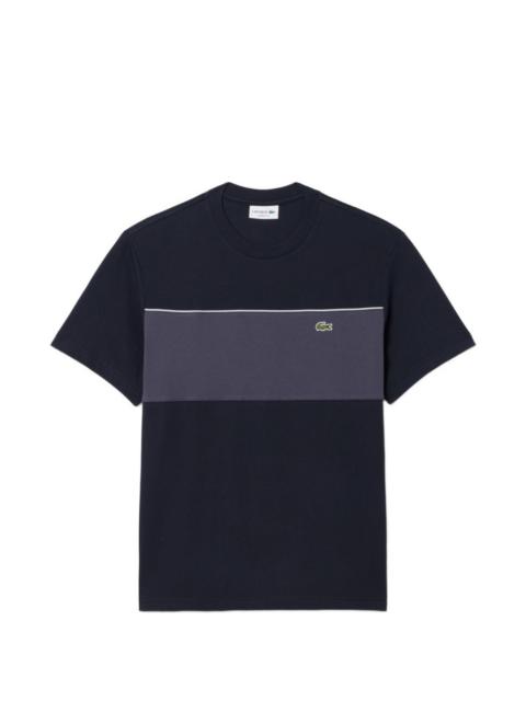 LACOSTE crew-neck colourblock T-shirt