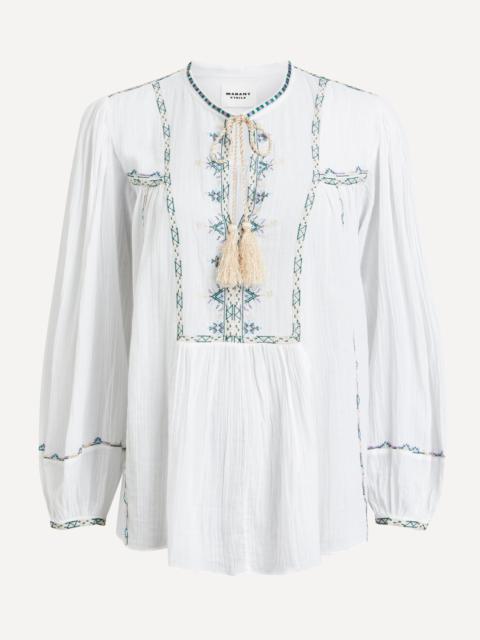 Silekia Embroidered Cotton Voile Blouse