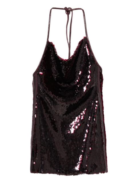 David Koma sequinned halterneck dress