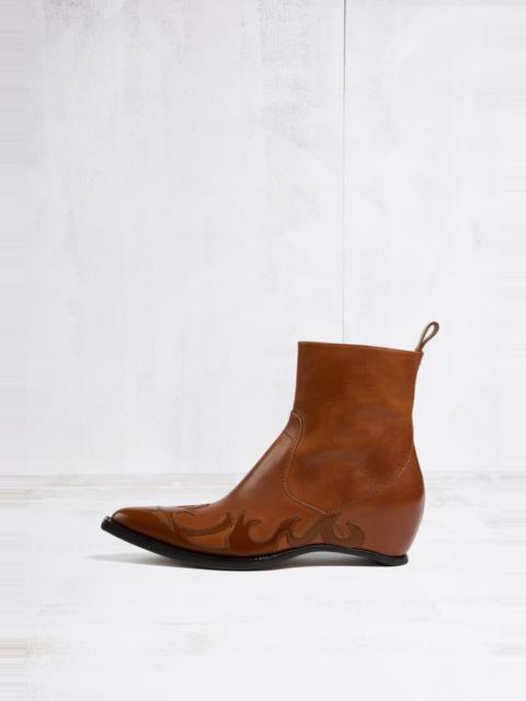 Maison Margiela Heel-less Western Ankle Boots Flames