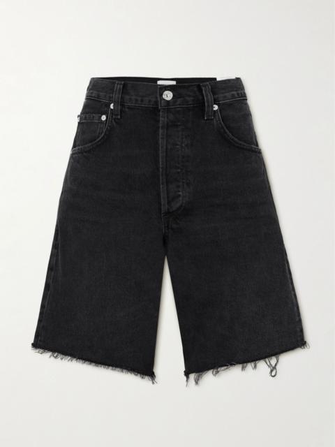 Citizens of Humanity Ayla frayed denim shorts Black