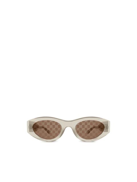 GUCCI geometric-frame logo sunglasses