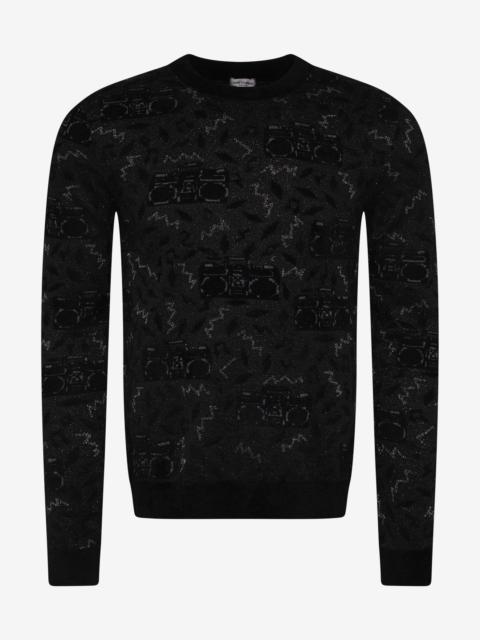 SAINT LAURENT Saint Laurent Radio Jacquard Oversized Sweater