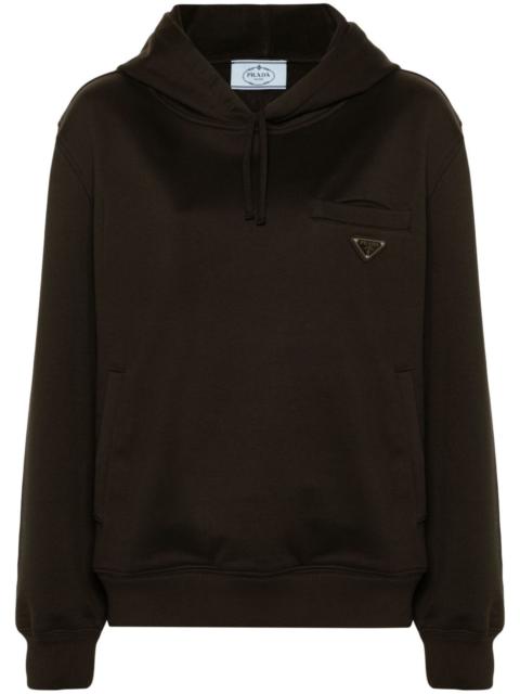 Prada triangle-logo cotton hoodie