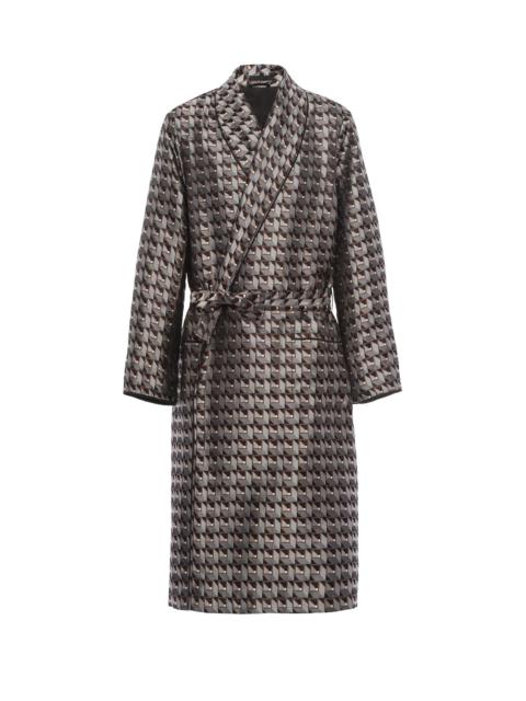 Prada Cube print silk jacquard robe