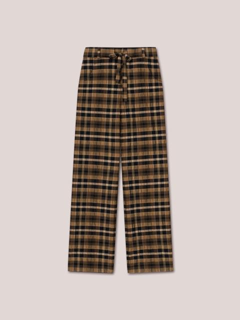 TYMEO - Loose seersucker pants - Black/Camel