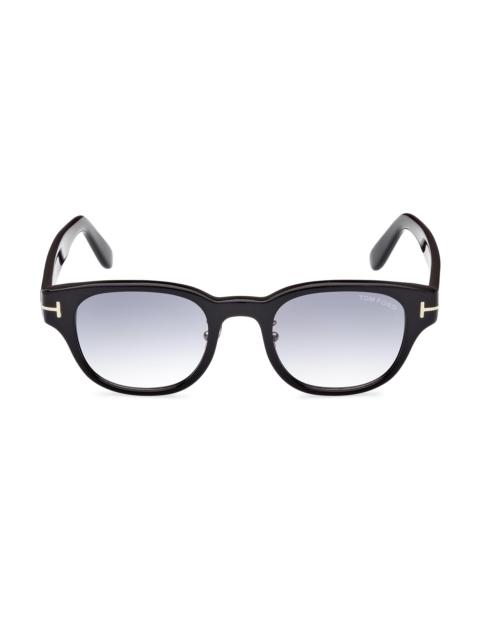 TOM FORD Men's 48MM Acetate Square Sunglasses - Shiny Black Gradient